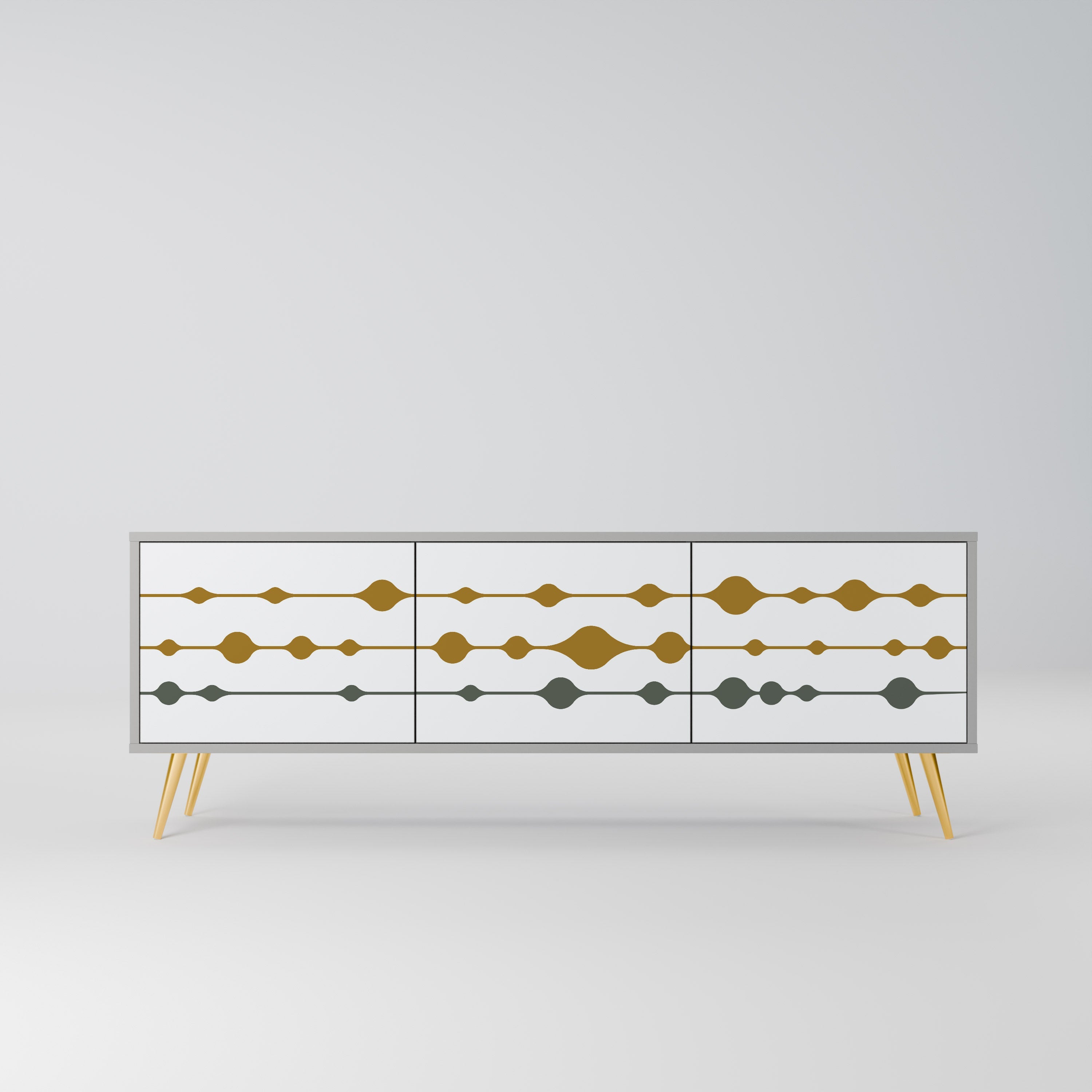 Meuble TV 3 portes VIVID TONE finition grise