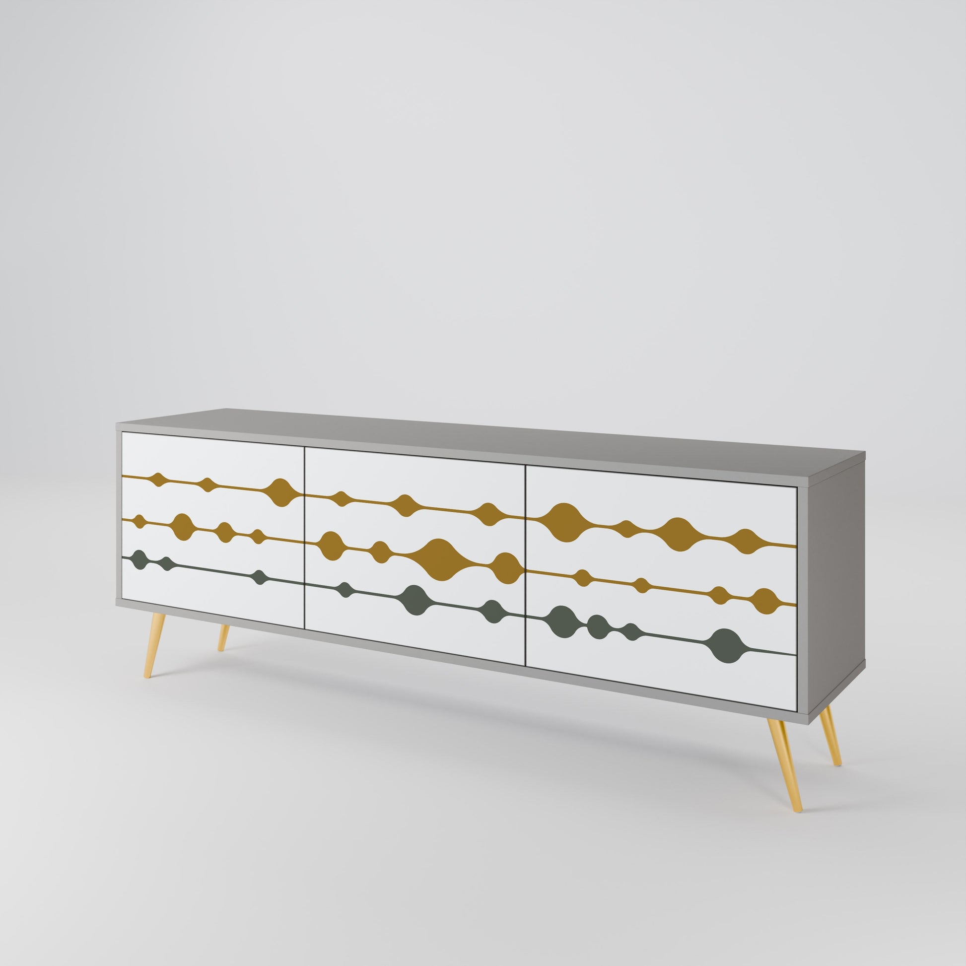 Meuble TV 3 portes VIVID TONE finition grise