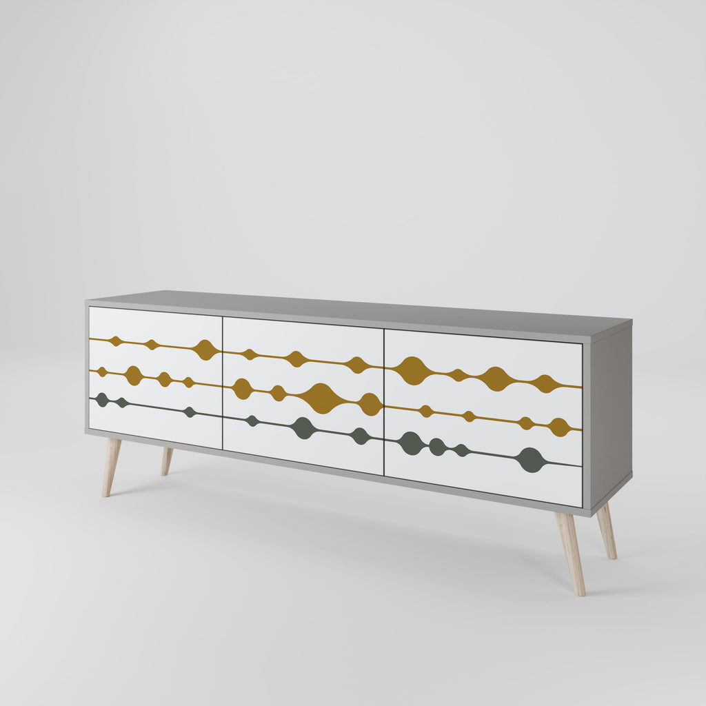 Meuble TV 3 portes VIVID TONE finition grise