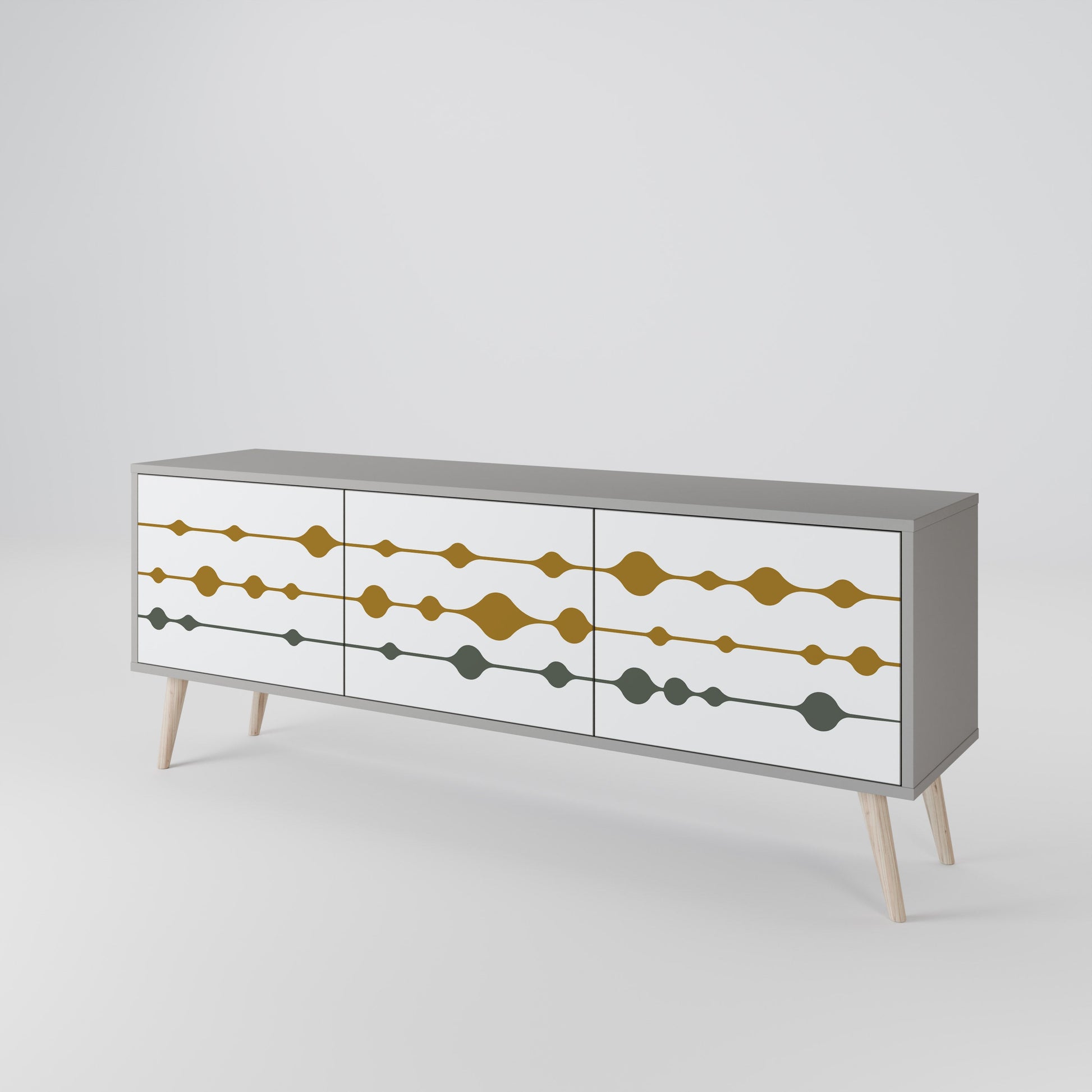 Meuble TV 3 portes VIVID TONE finition grise