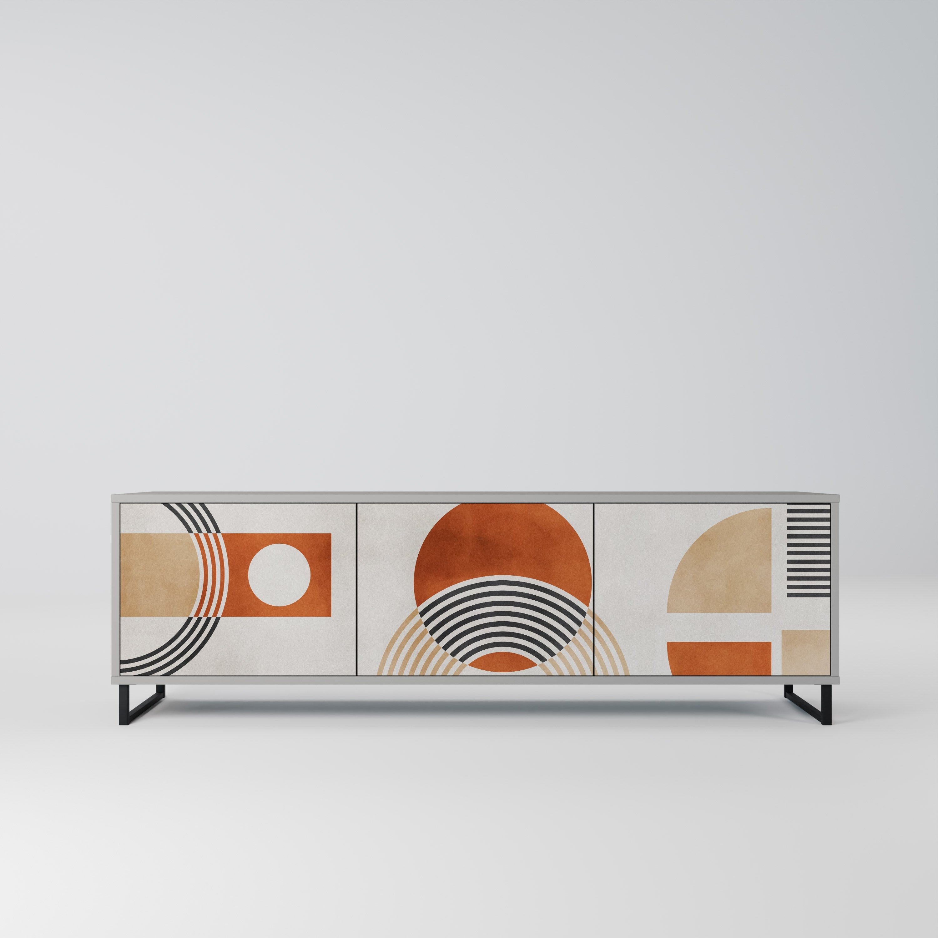 Meuble TV 3 portes SPACE AROUND en finition grise