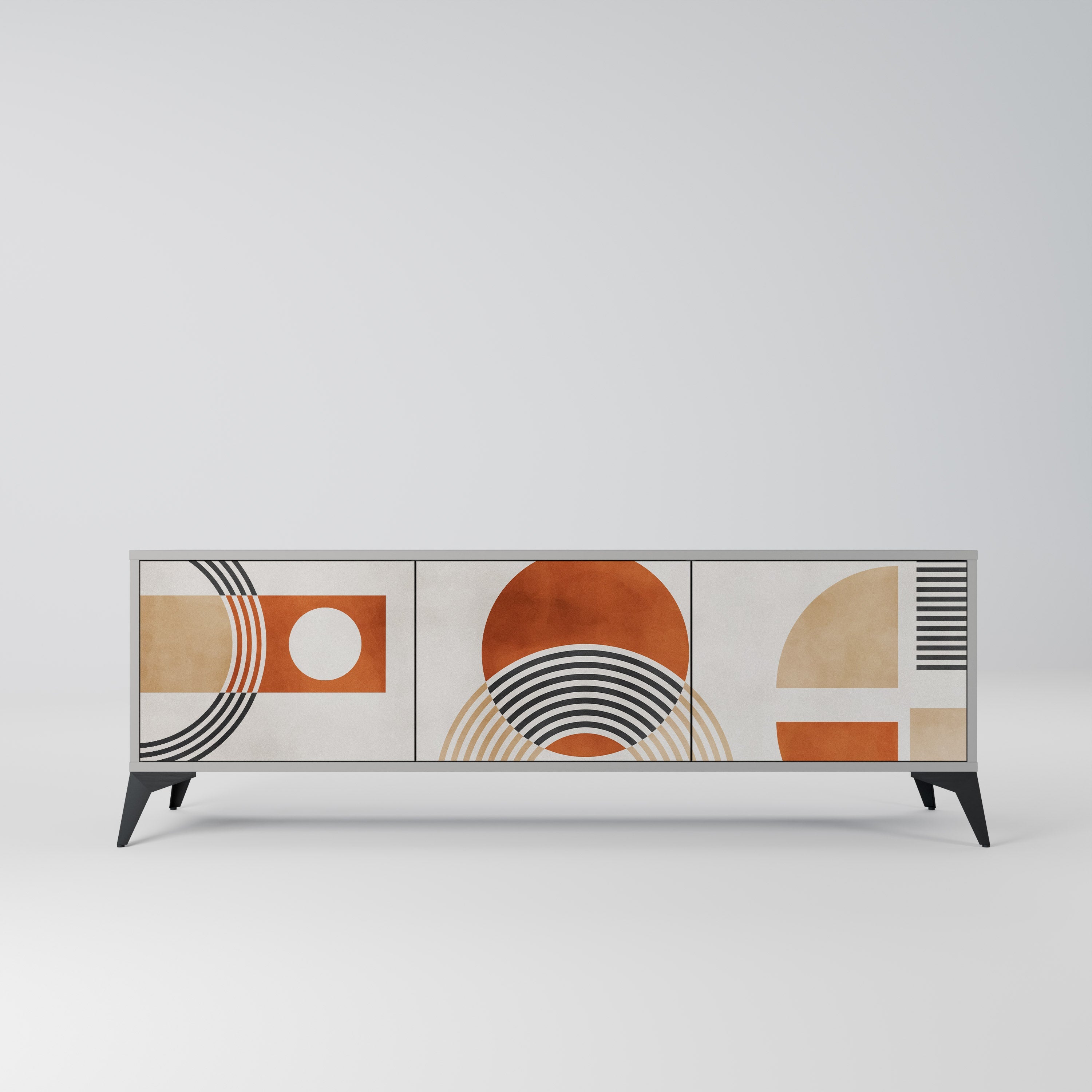 Meuble TV 3 portes SPACE AROUND en finition grise