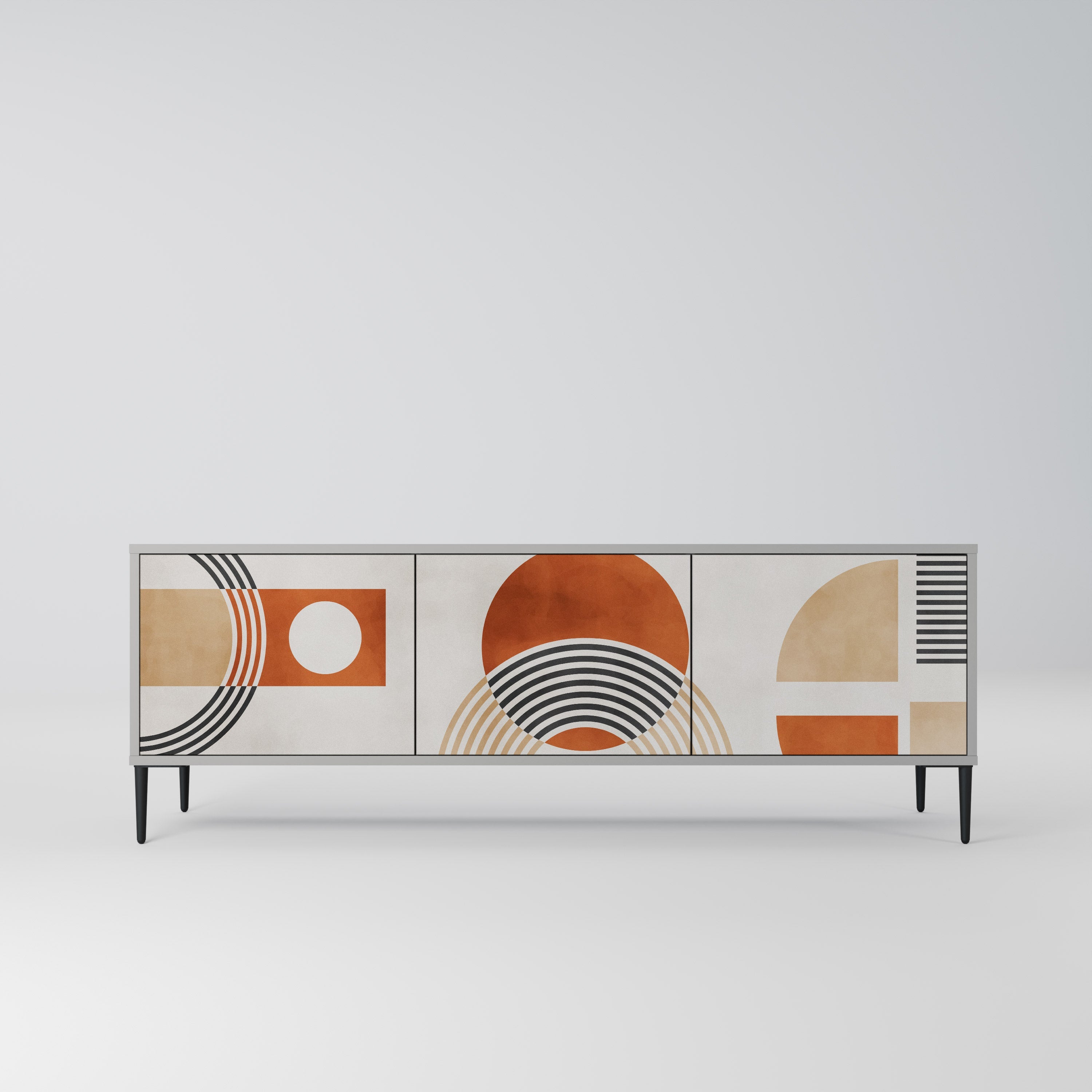 Meuble TV 3 portes SPACE AROUND en finition grise