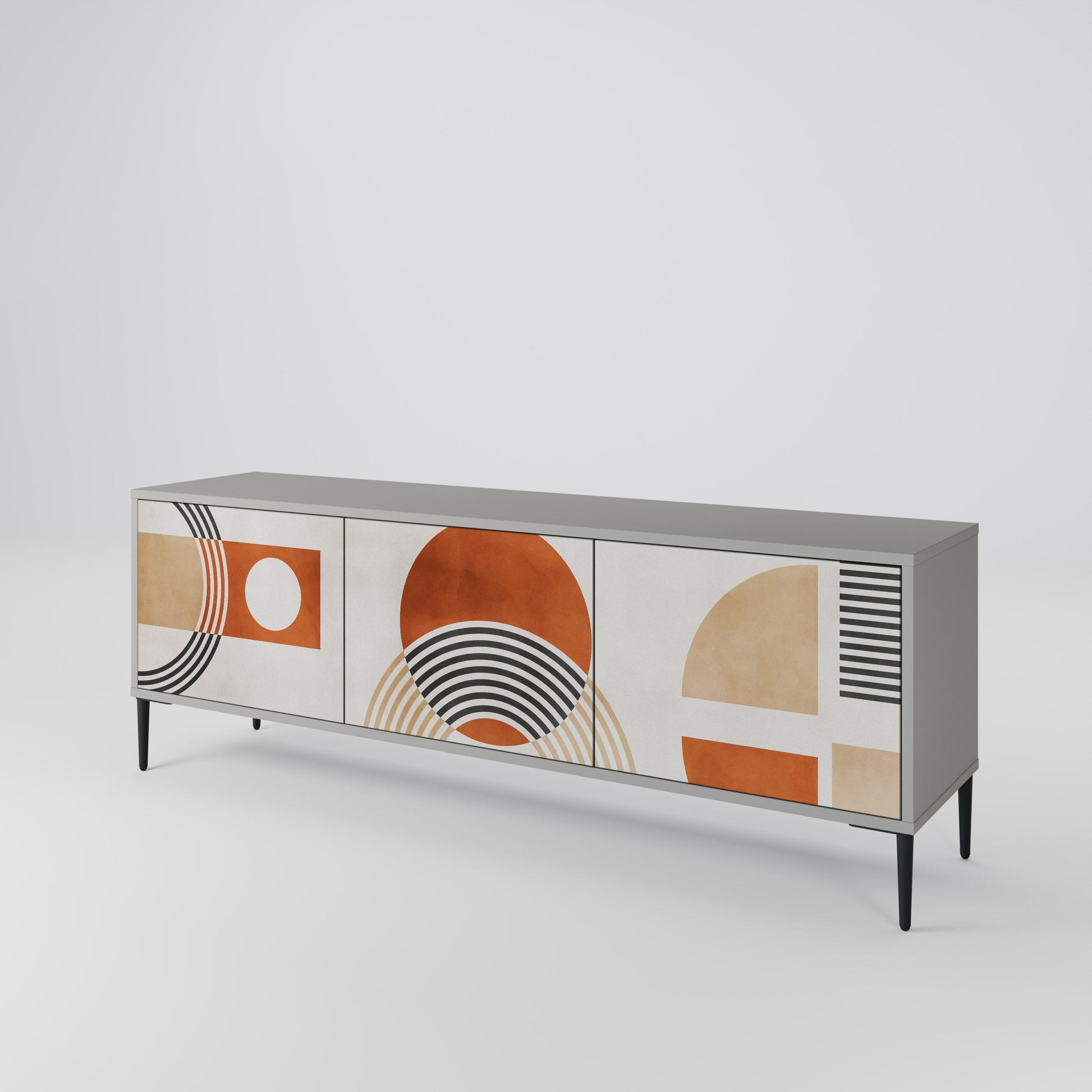 Meuble TV 3 portes SPACE AROUND en finition grise