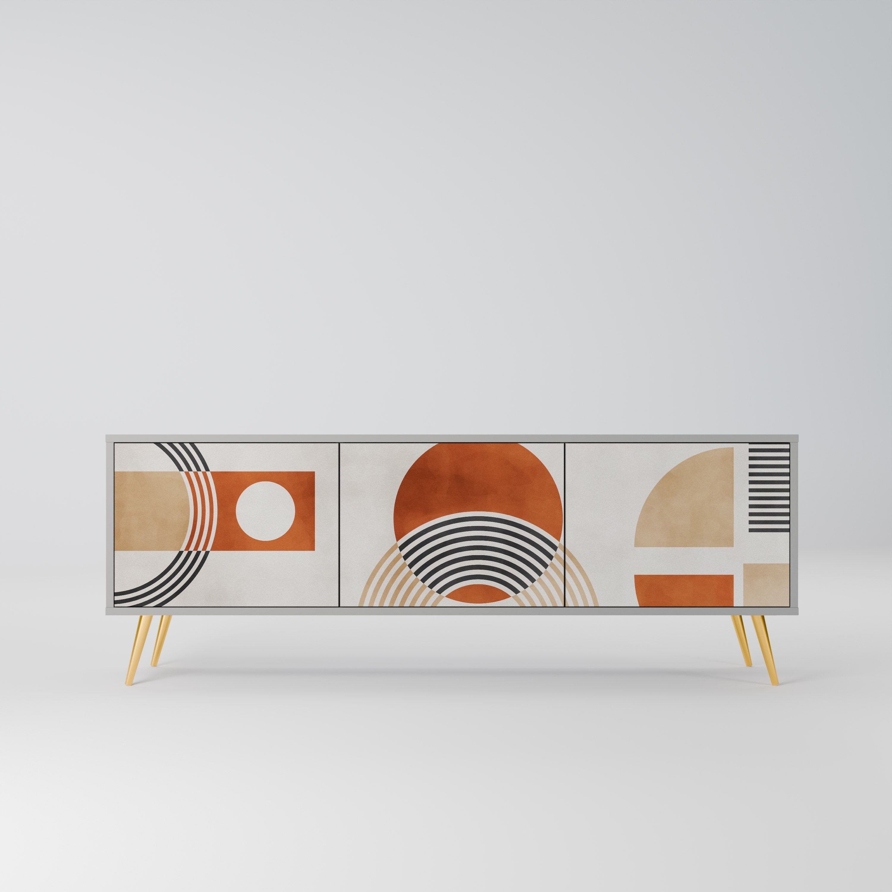 Meuble TV 3 portes SPACE AROUND en finition grise