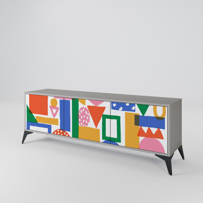 GEOMETRIC GLIMMER 3-Door TV Cabinet