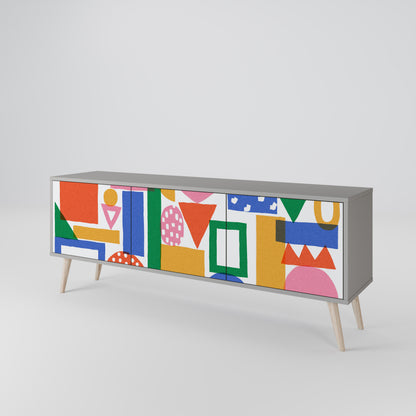 GEOMETRIC GLIMMER 3-Door TV Cabinet