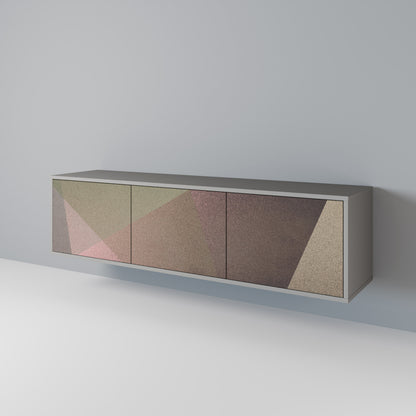 BEIGE GEOMETRY 3-Door TV Cabinet