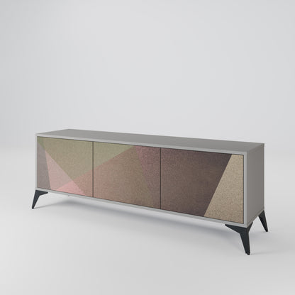 BEIGE GEOMETRY 3-Door TV Cabinet