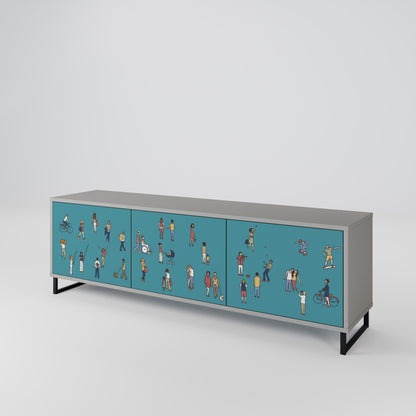 COLLECTIVE STREAM 3-Door TV Cabinet