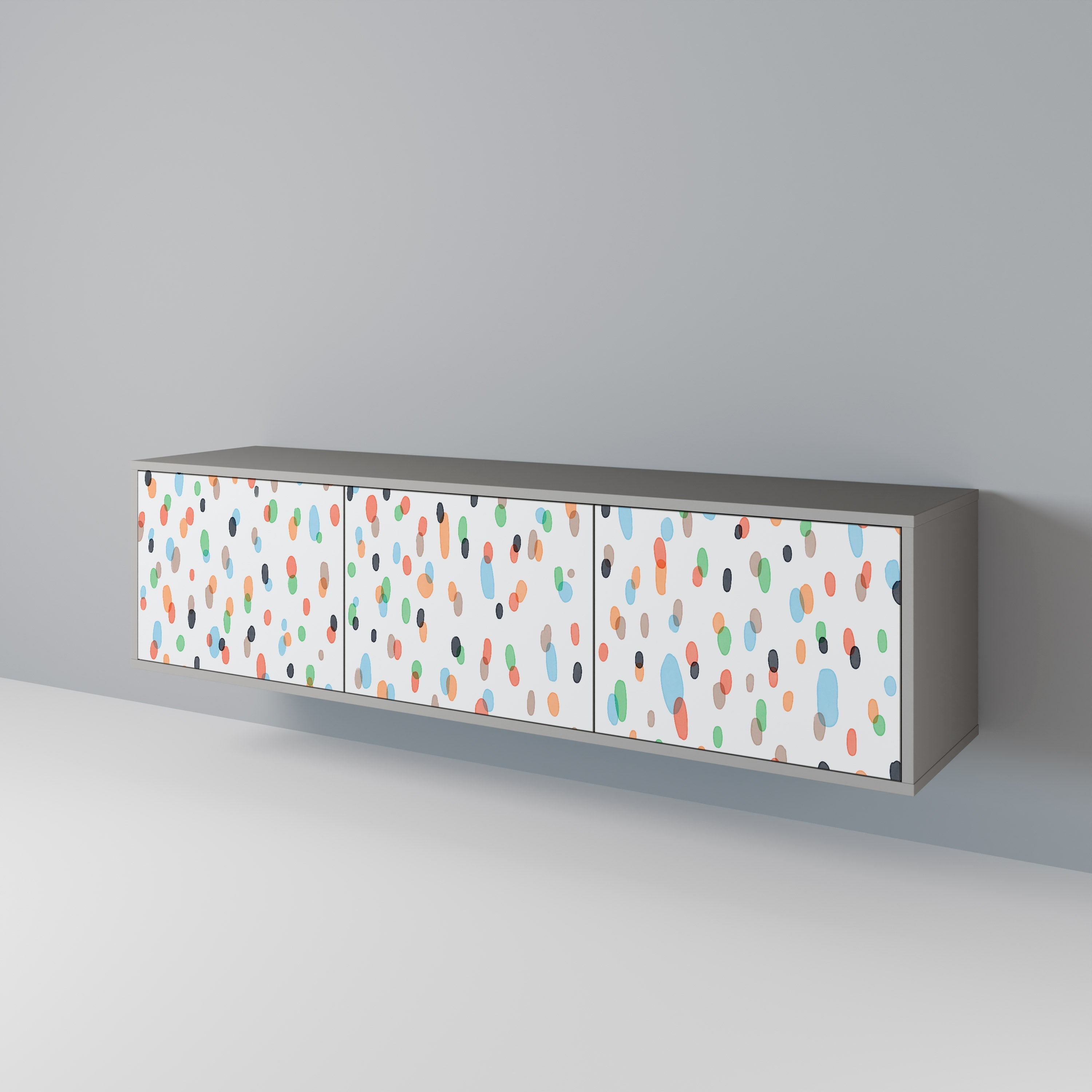 ENERGETIC SPOTS 3-Door TV Stand in Grey Finish