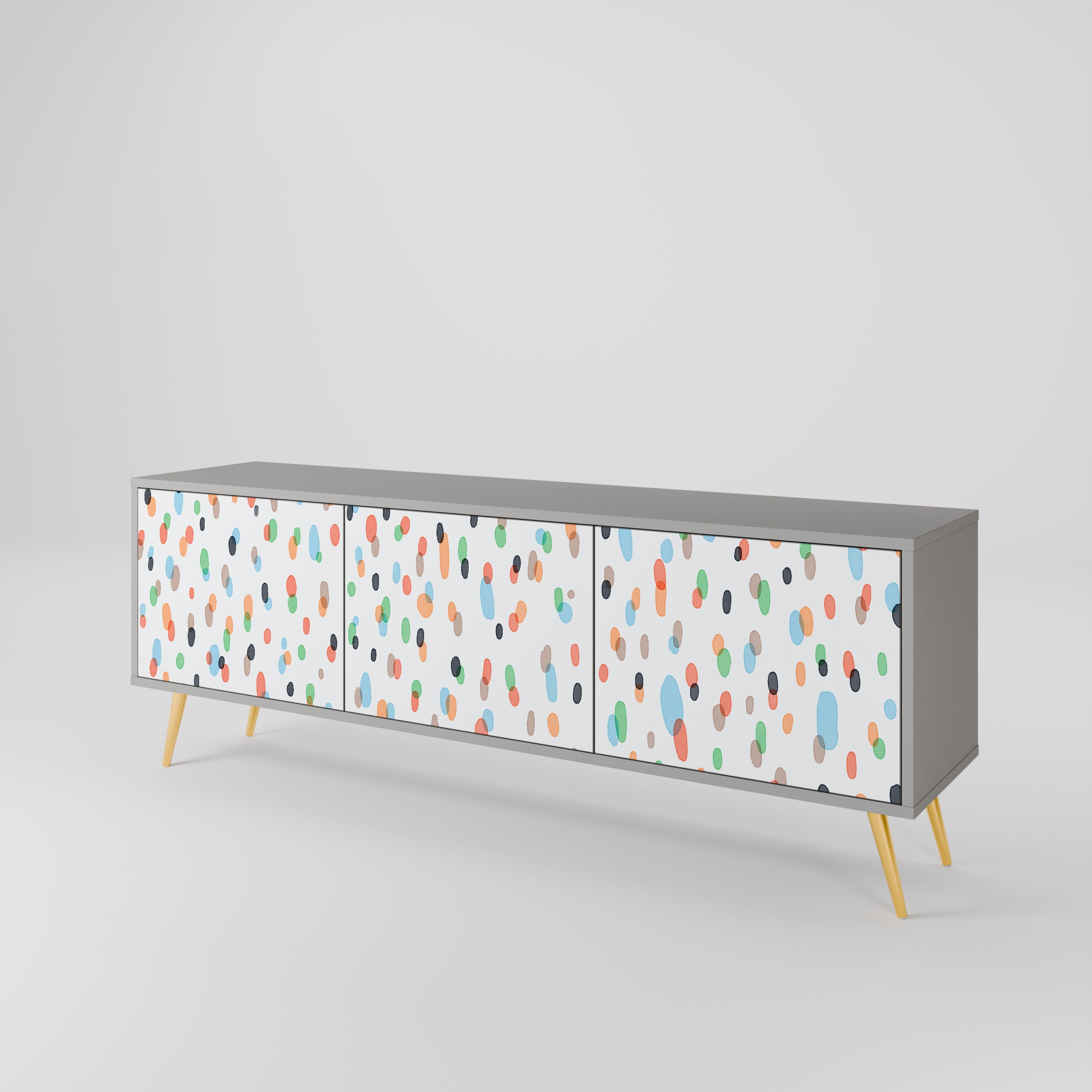 ENERGETIC SPOTS 3-Door TV Stand in Grey Finish