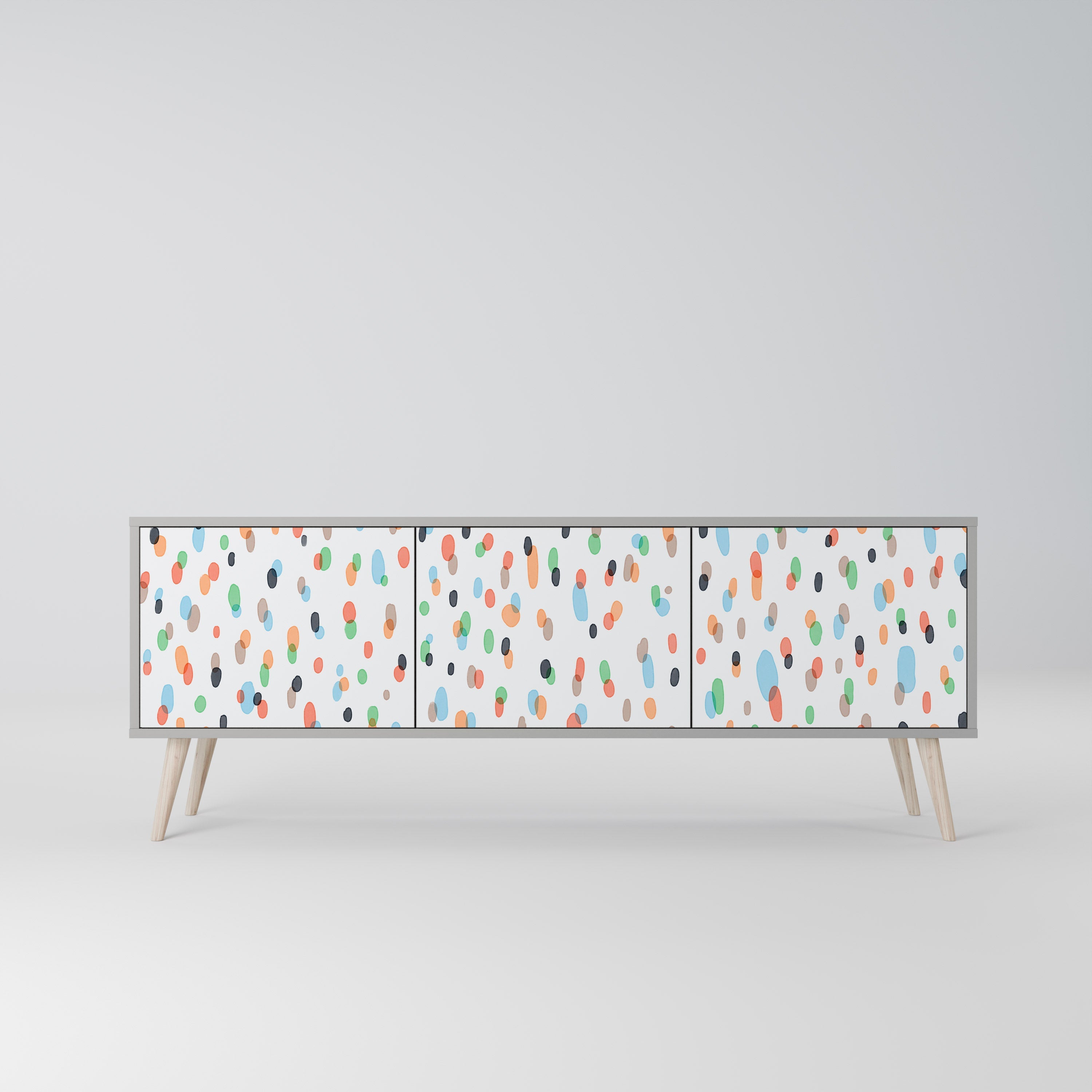 ENERGETIC SPOTS 3-Door TV Stand in Grey Finish