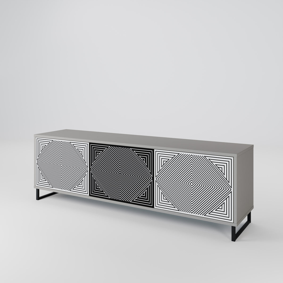 POLYGON ILLUSION 3-Door TV Cabinet
