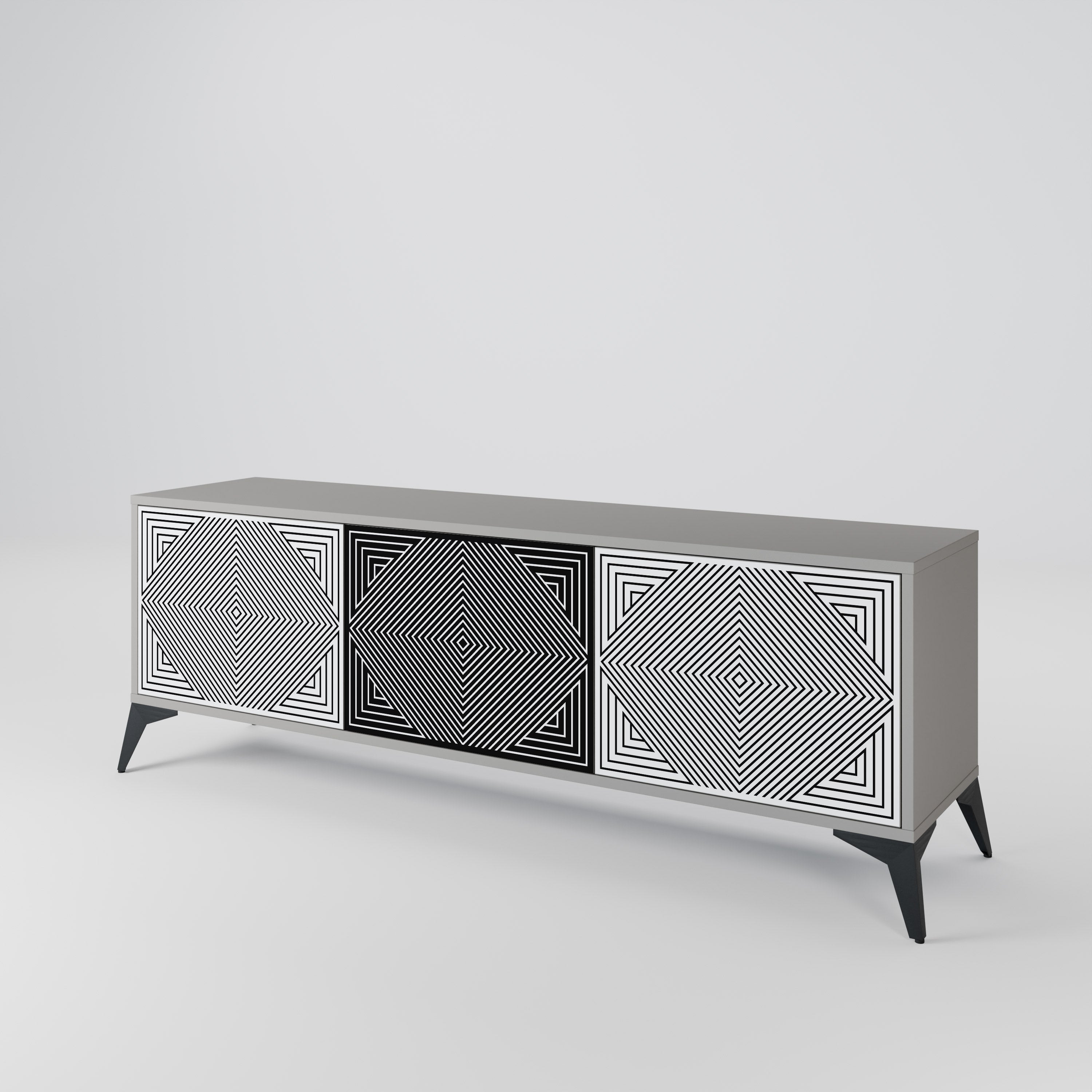 POLYGON ILLUSION 3-Door TV Cabinet