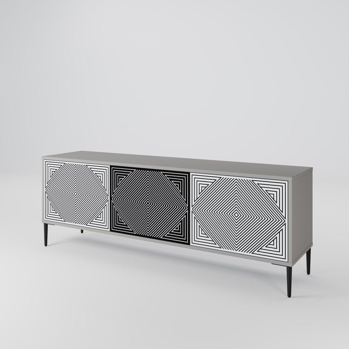 POLYGON ILLUSION 3-Door TV Cabinet