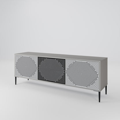 POLYGON ILLUSION 3-Door TV Cabinet