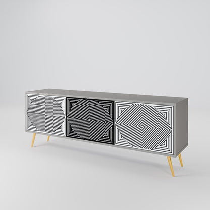 POLYGON ILLUSION 3-Door TV Cabinet