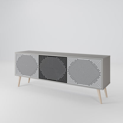POLYGON ILLUSION 3-Door TV Cabinet