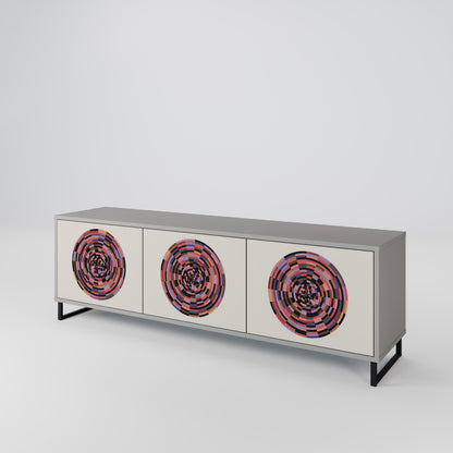 BROWN CIRCLES 3-Door TV Cabinet