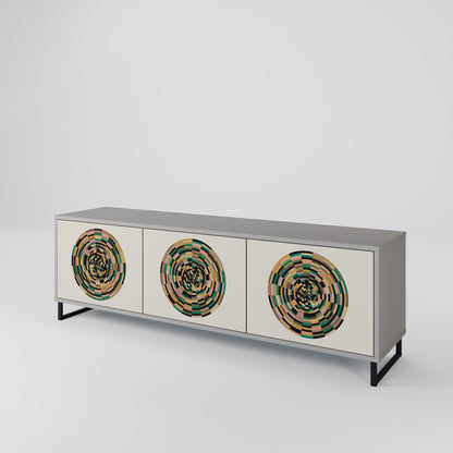 GREEN CIRCLES 3-Door TV Cabinet