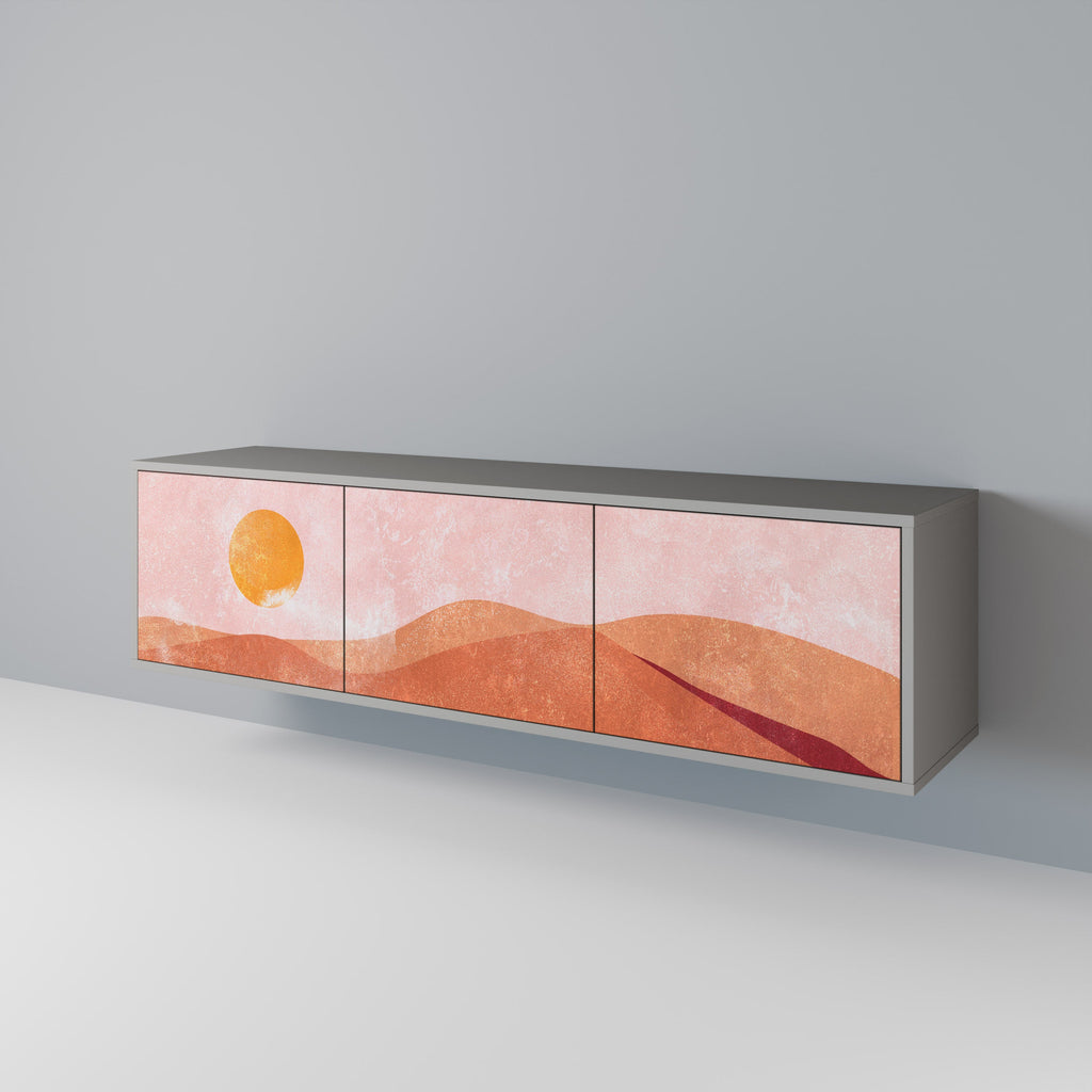 Meuble TV 3 portes LUMINOUS SUNLIGHT finition grise