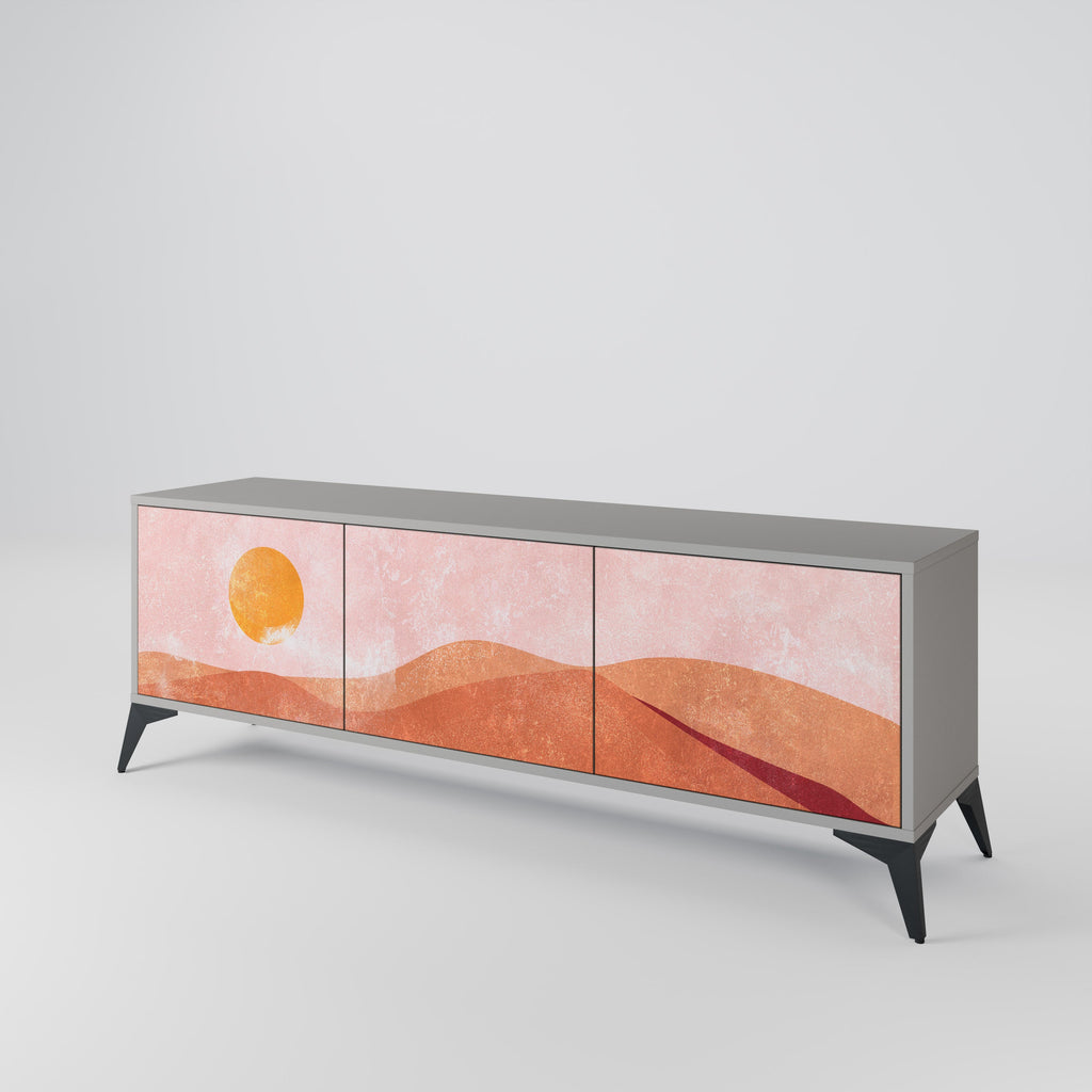 Meuble TV 3 portes LUMINOUS SUNLIGHT finition grise