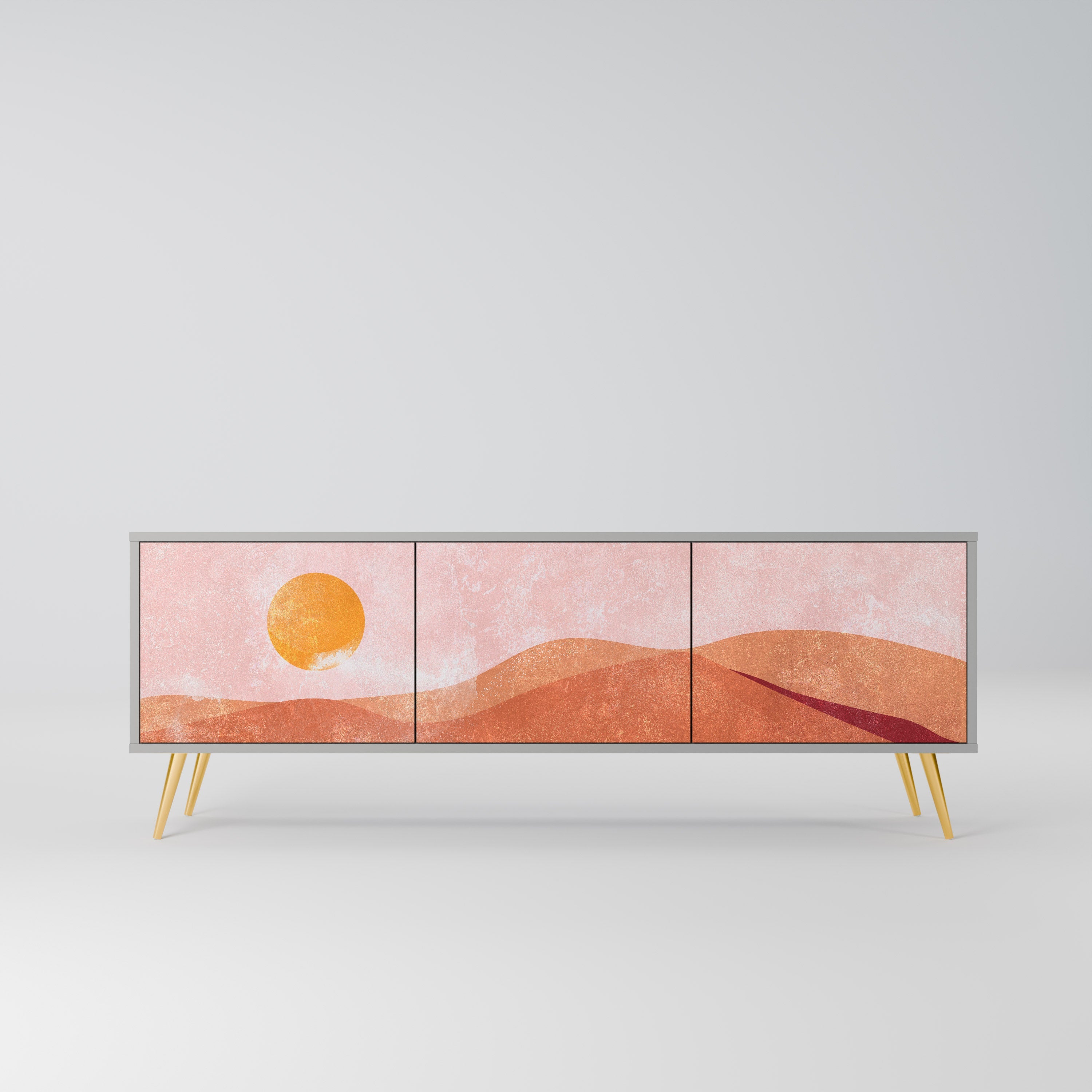 Meuble TV 3 portes LUMINOUS SUNLIGHT finition grise