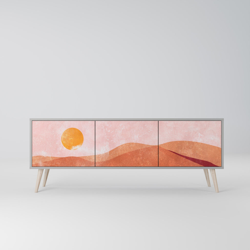 Meuble TV 3 portes LUMINOUS SUNLIGHT finition grise