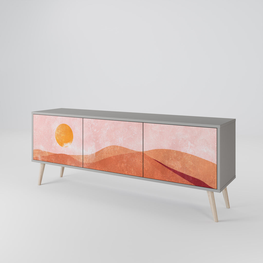 Meuble TV 3 portes LUMINOUS SUNLIGHT finition grise