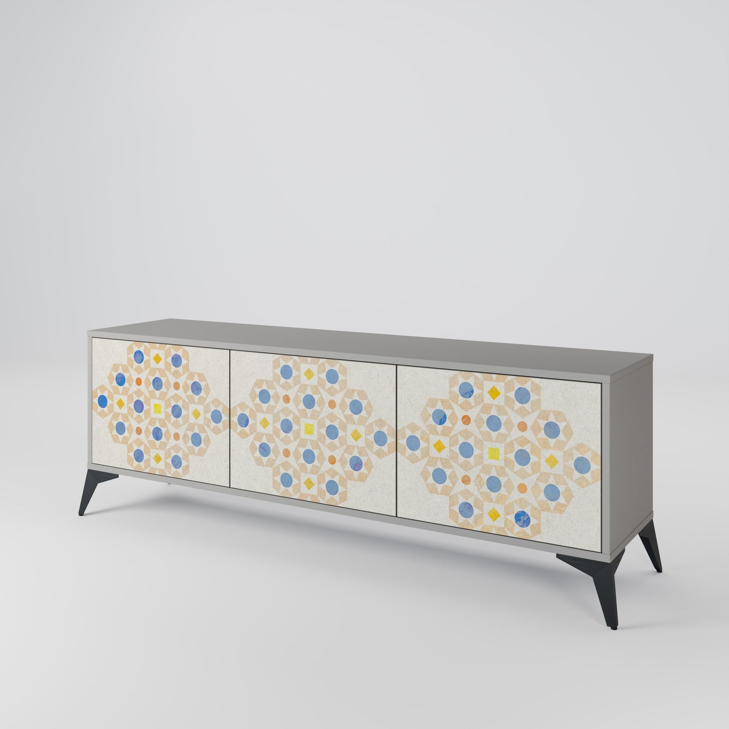 PATTERNED PRISM 3-Door TV Cabinet
