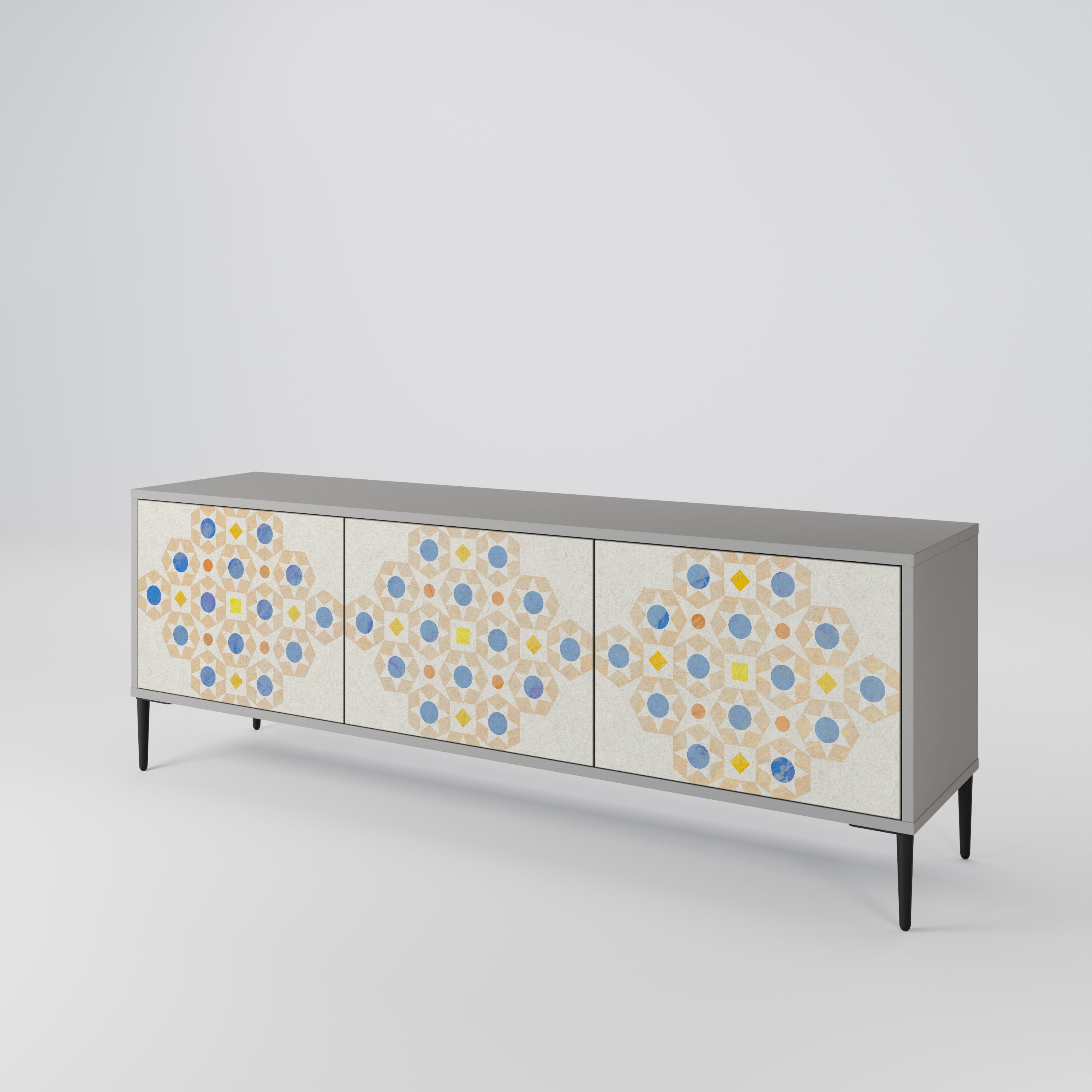PATTERNED PRISM 3-Door TV Cabinet