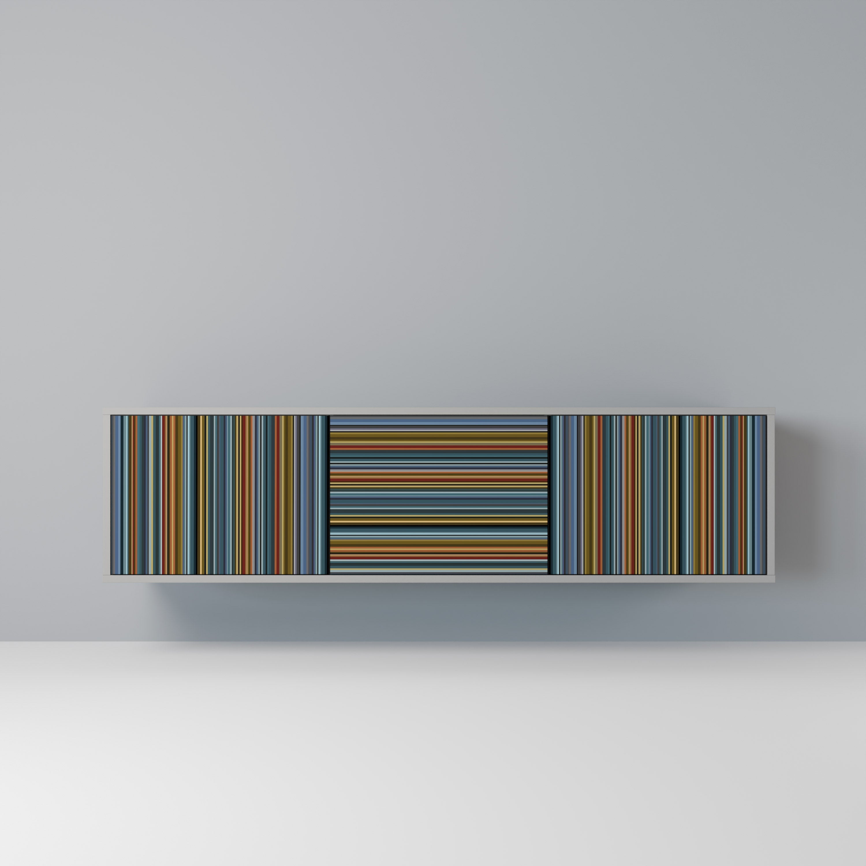 Meuble TV 3 portes LINEOUT SPECTRUM finition grise