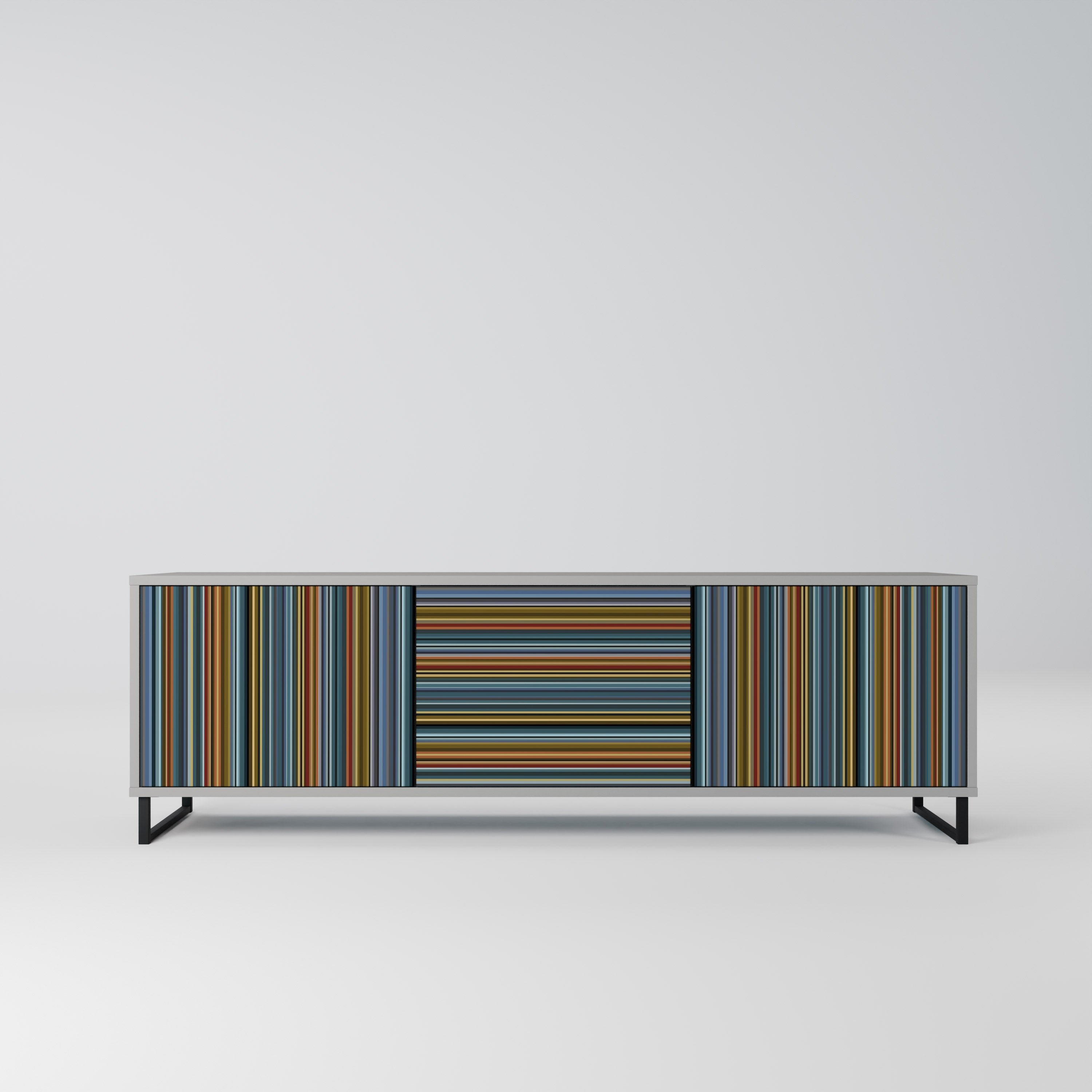 Meuble TV 3 portes LINEOUT SPECTRUM finition grise