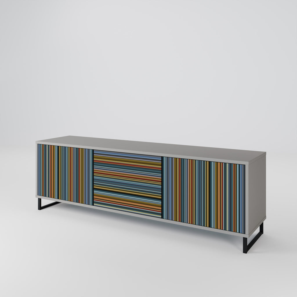 Meuble TV 3 portes LINEOUT SPECTRUM finition grise