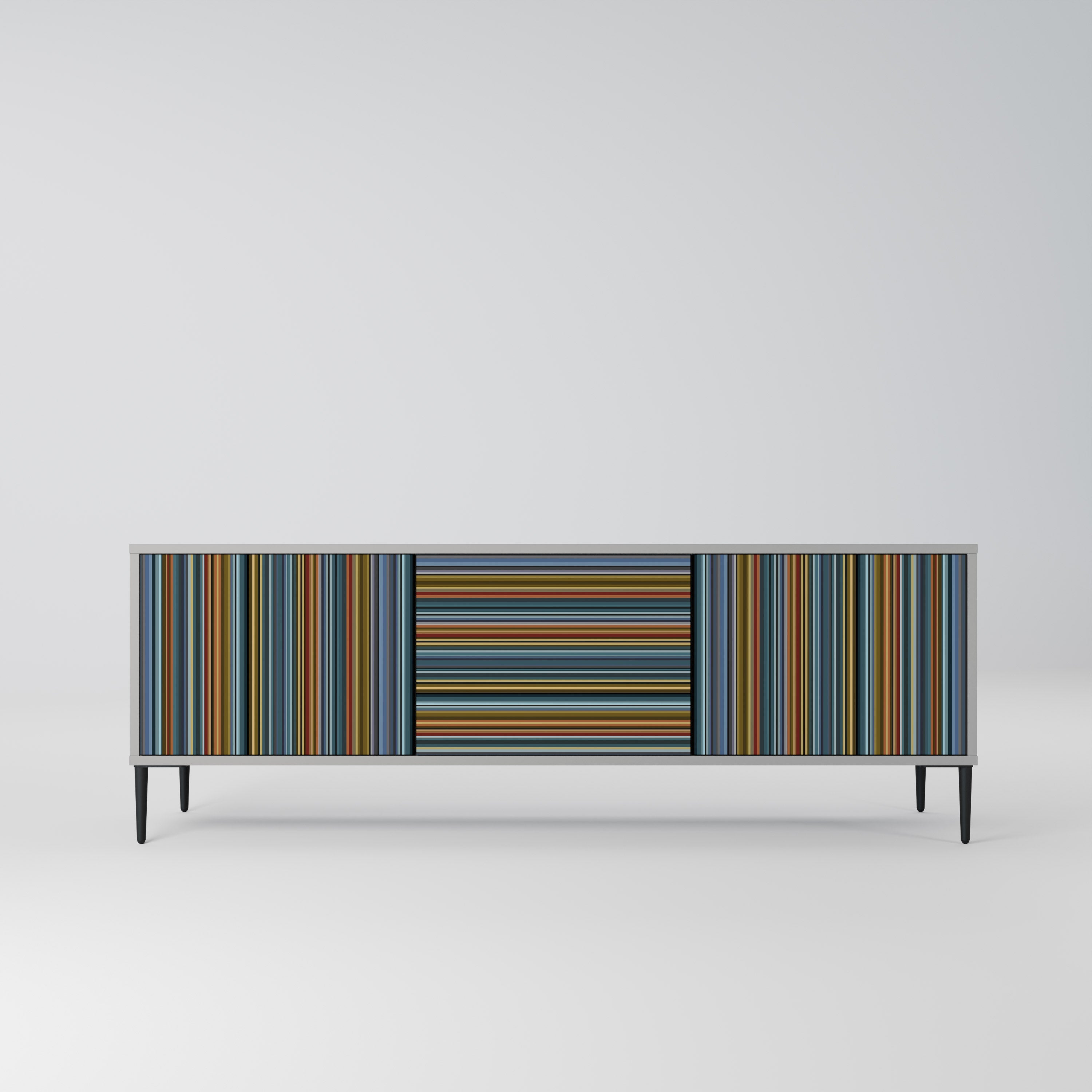 Meuble TV 3 portes LINEOUT SPECTRUM finition grise