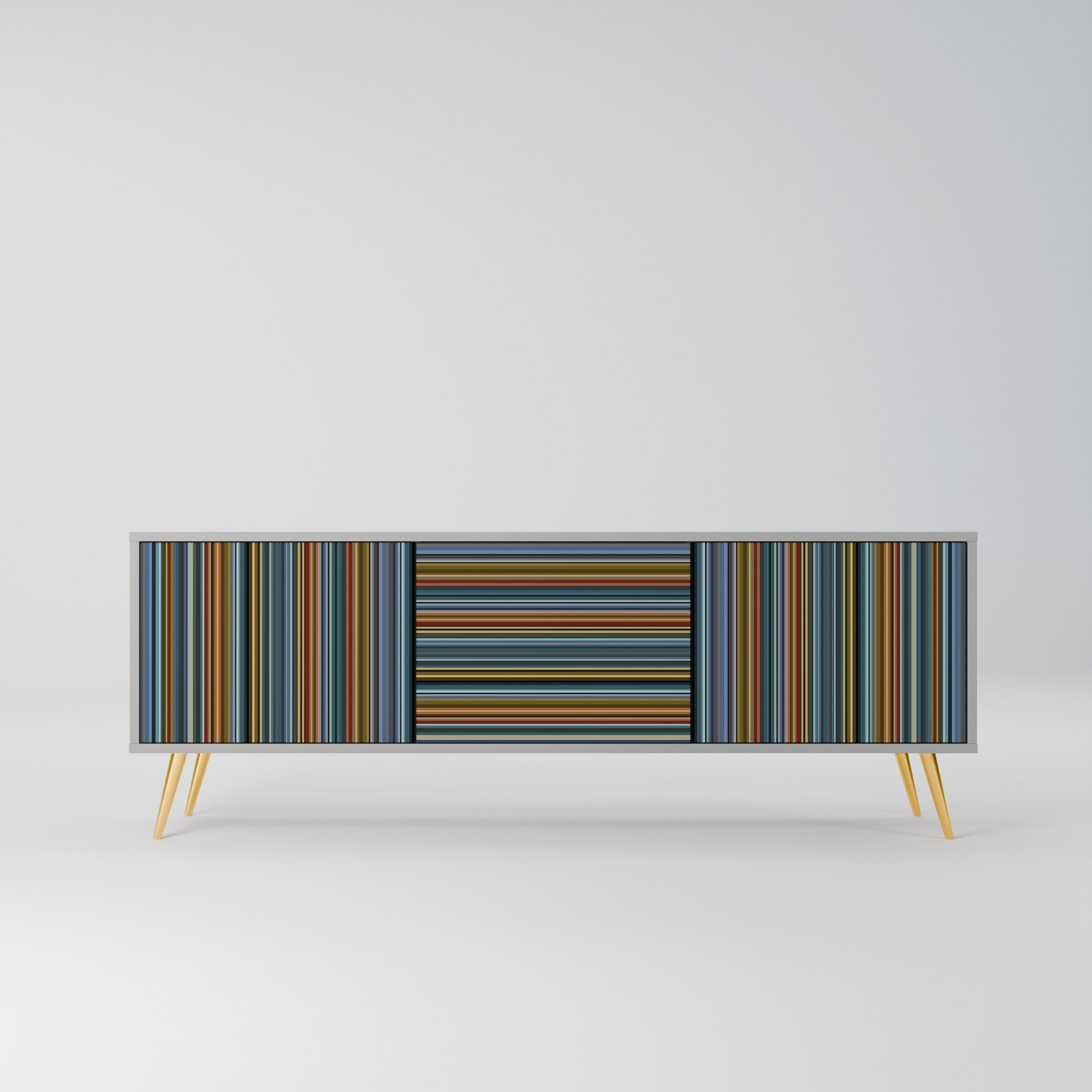 Meuble TV 3 portes LINEOUT SPECTRUM finition grise