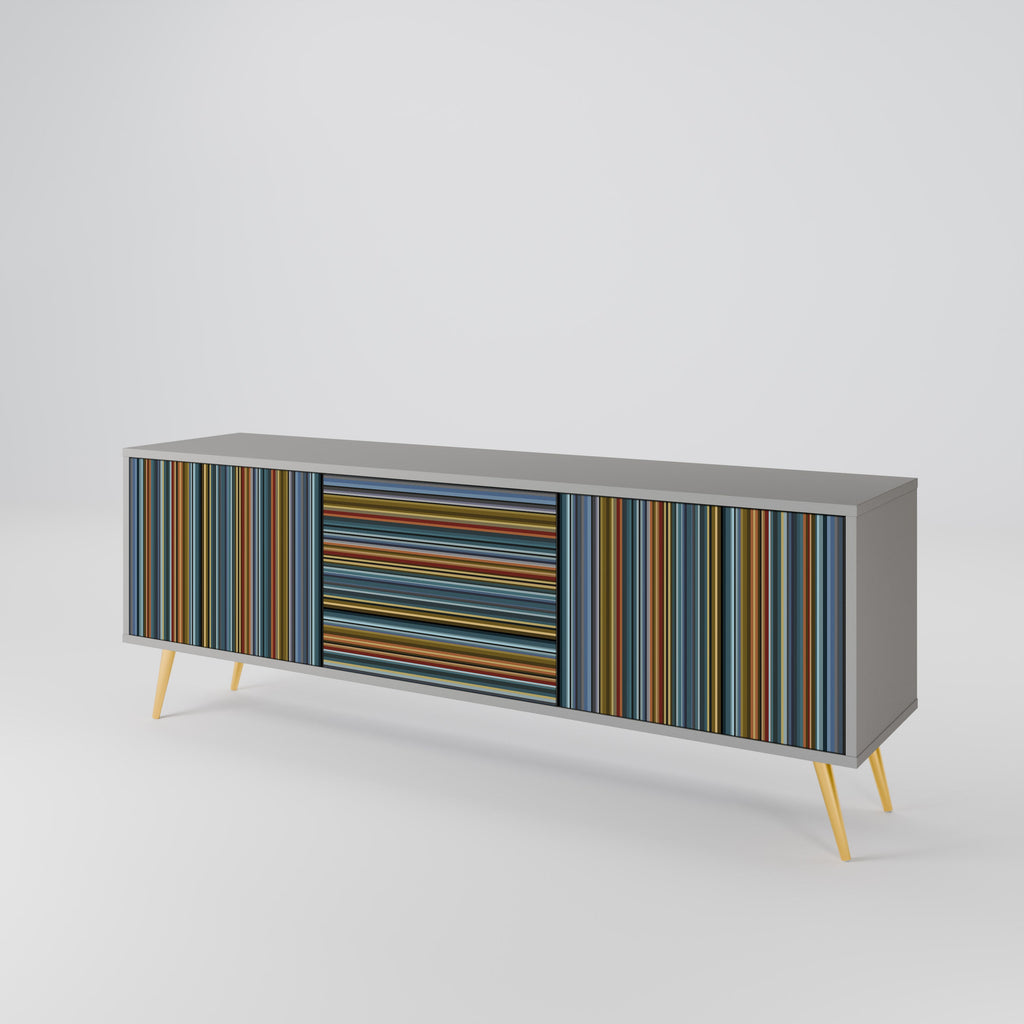 Meuble TV 3 portes LINEOUT SPECTRUM finition grise