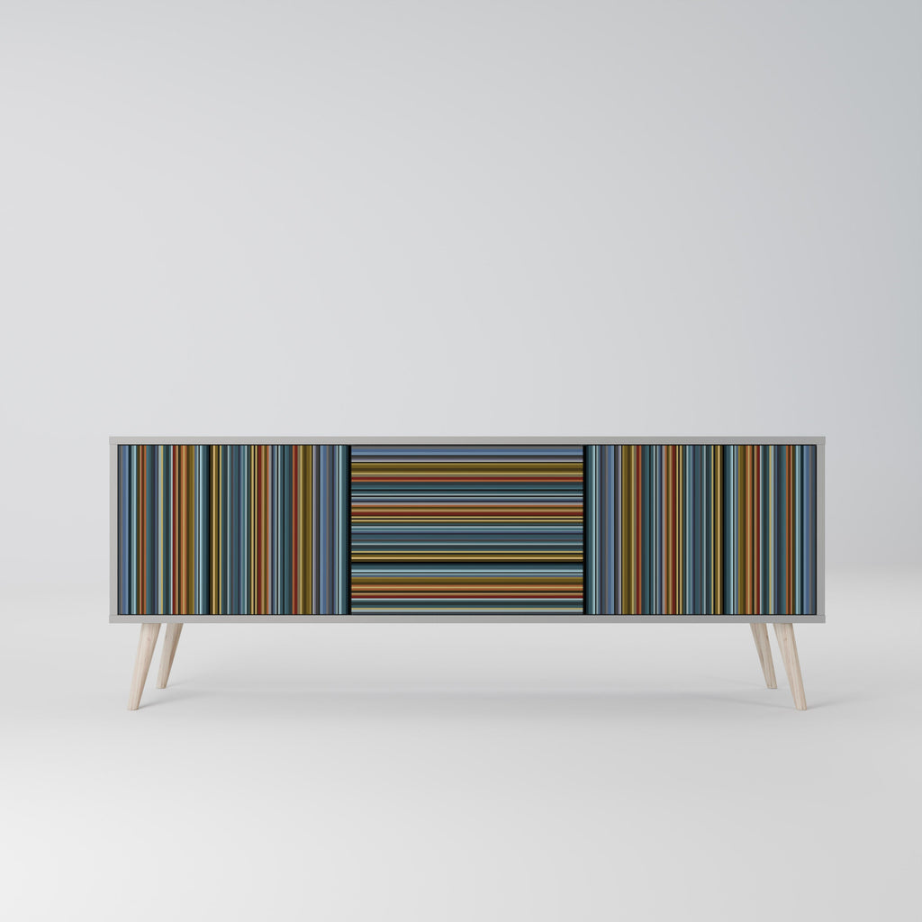 Meuble TV 3 portes LINEOUT SPECTRUM finition grise