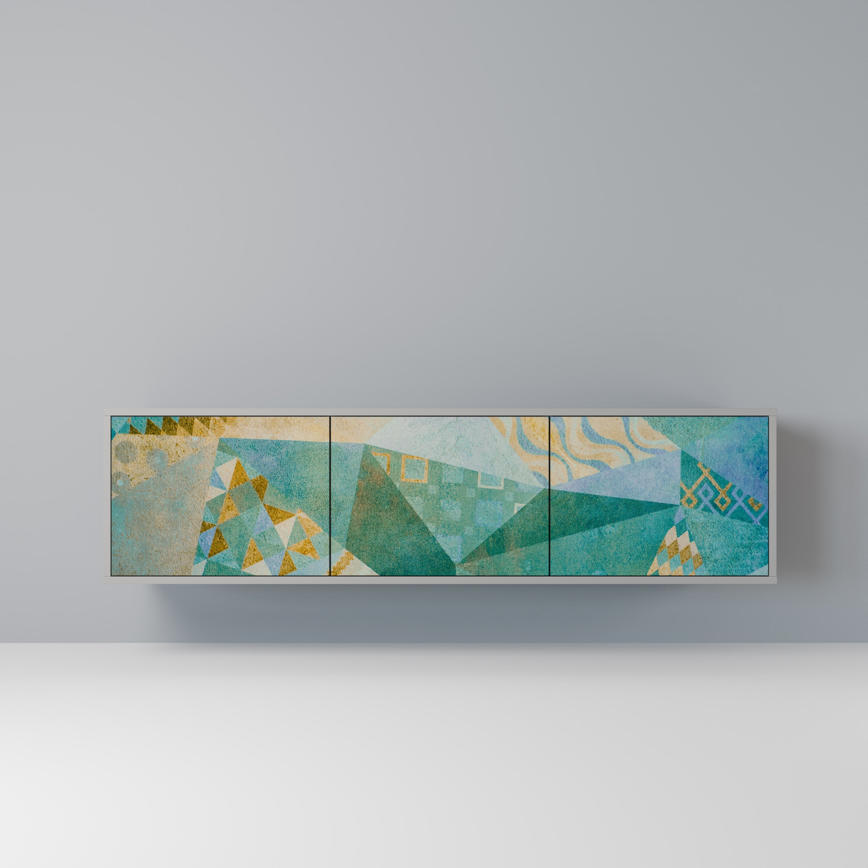 Meuble TV 3 portes SPECTRUM SPLENDOR finition grise