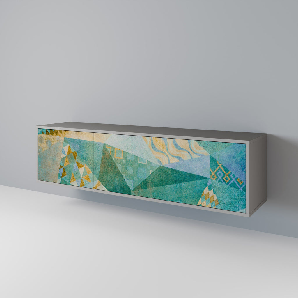 Meuble TV 3 portes SPECTRUM SPLENDOR finition grise