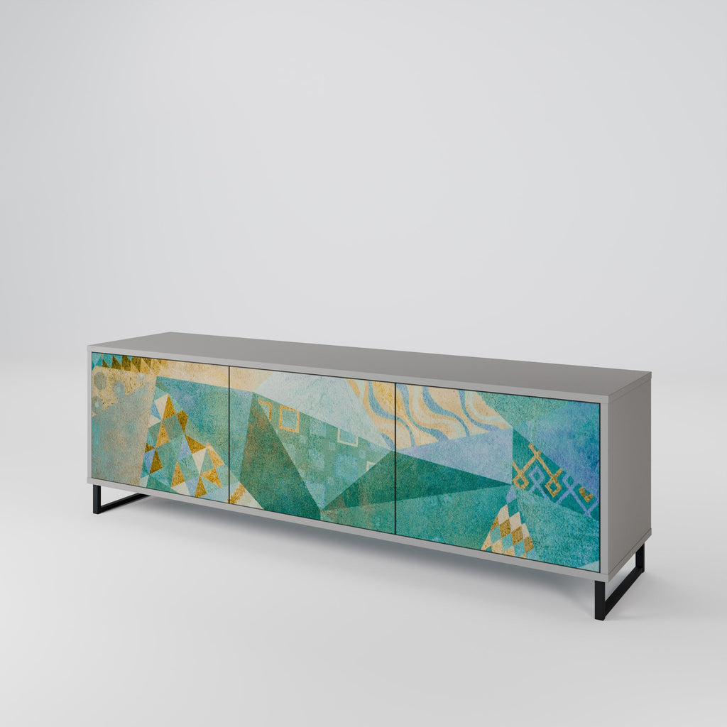 Meuble TV 3 portes SPECTRUM SPLENDOR finition grise