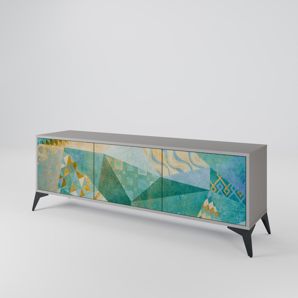 Meuble TV 3 portes SPECTRUM SPLENDOR finition grise