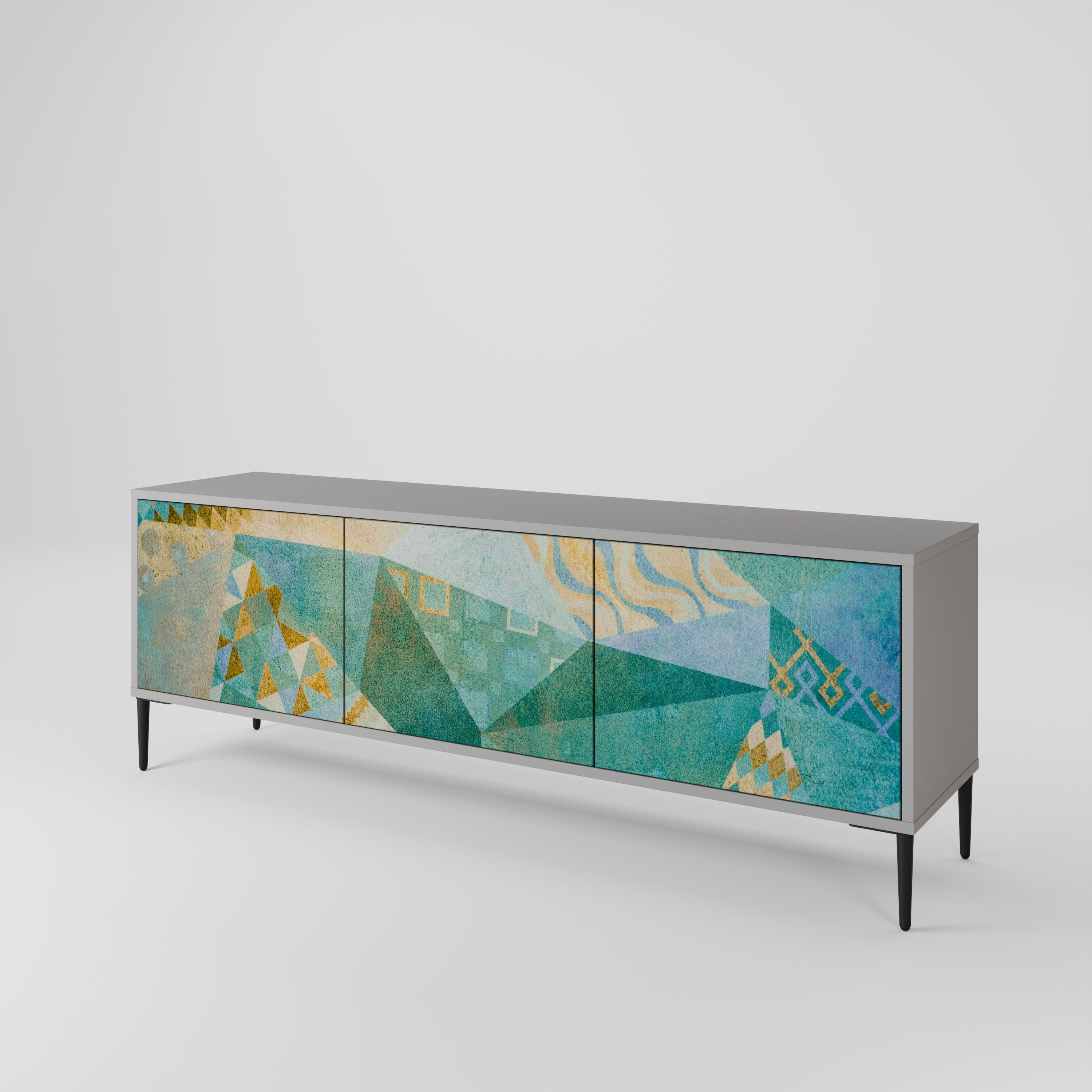 Meuble TV 3 portes SPECTRUM SPLENDOR finition grise