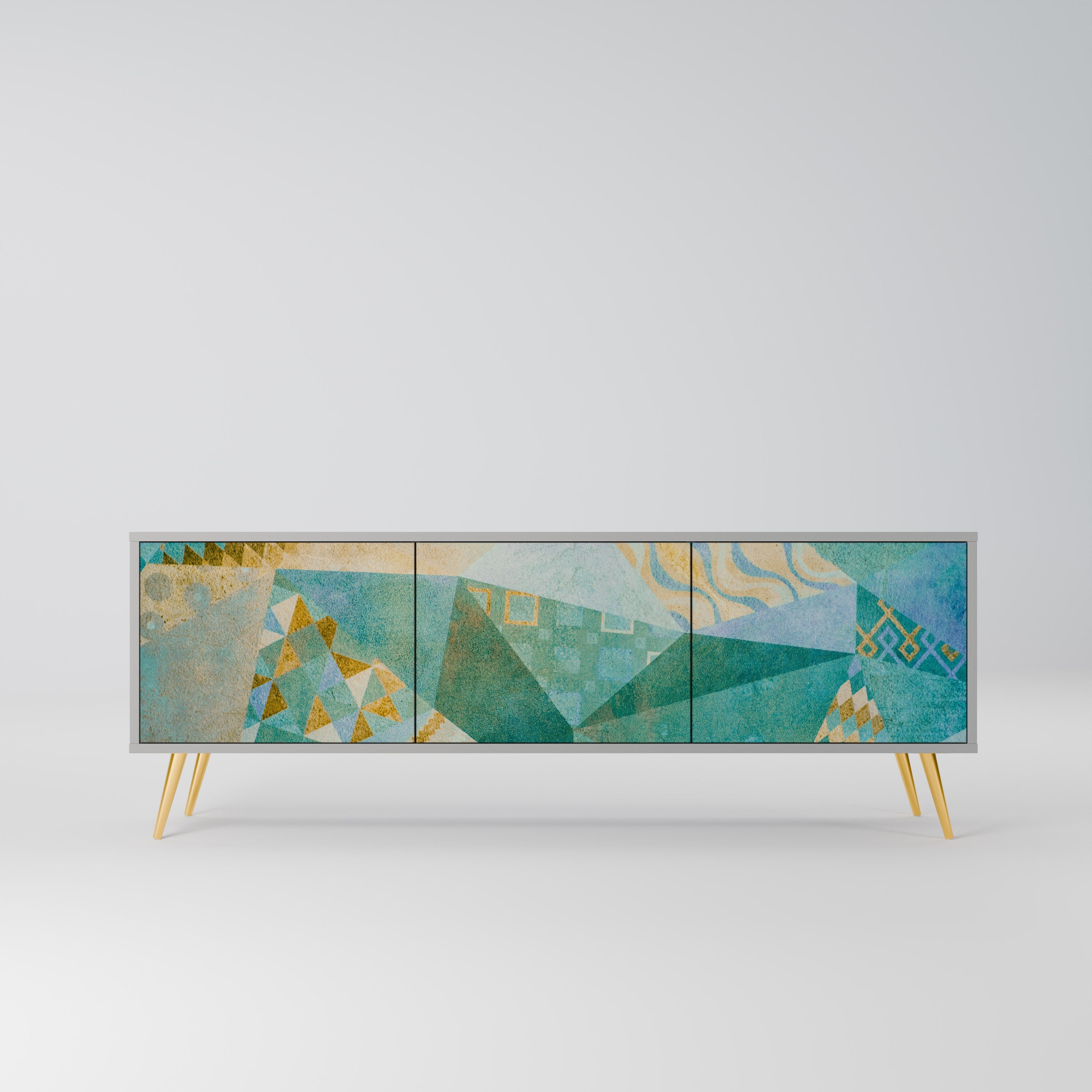 Meuble TV 3 portes SPECTRUM SPLENDOR finition grise