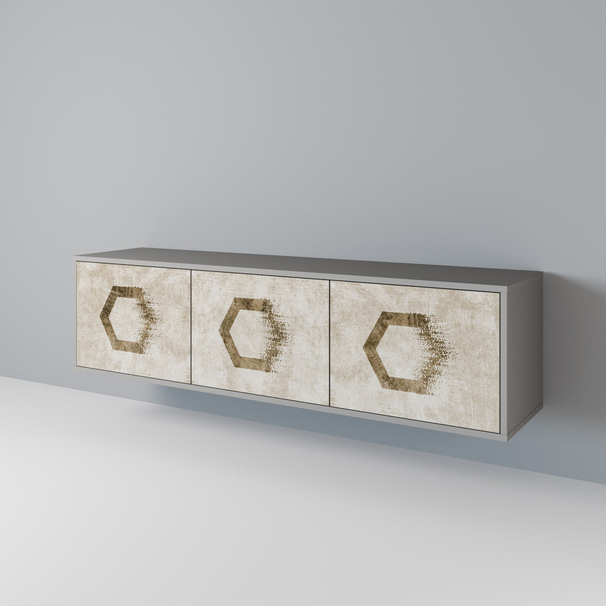 HEXAGONAL SHAPES 3-Door TV Cabinet