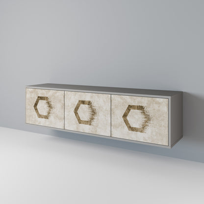 HEXAGONAL SHAPES 3-Door TV Cabinet