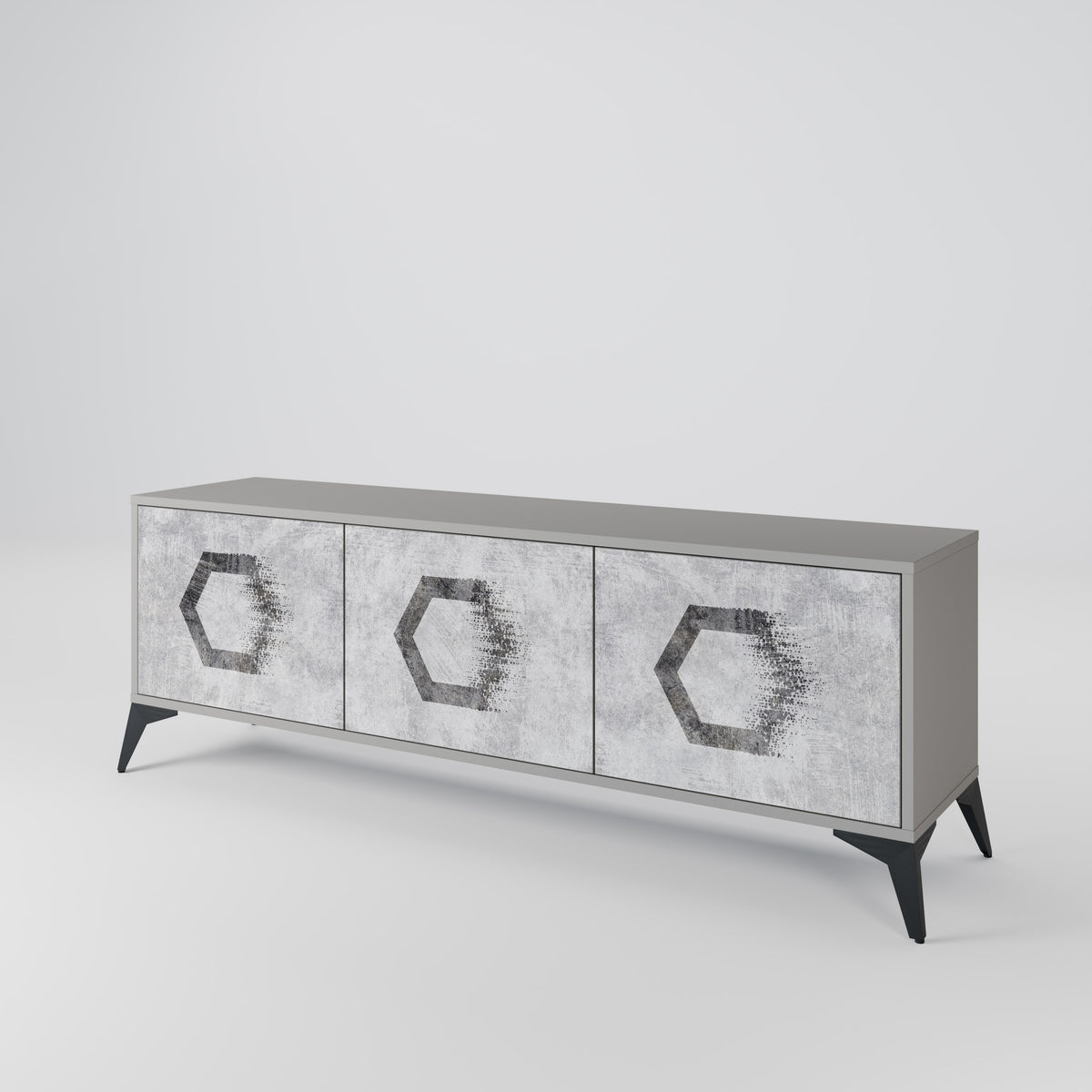 HEXAGONAL FIGURES 3-Door TV Cabinet