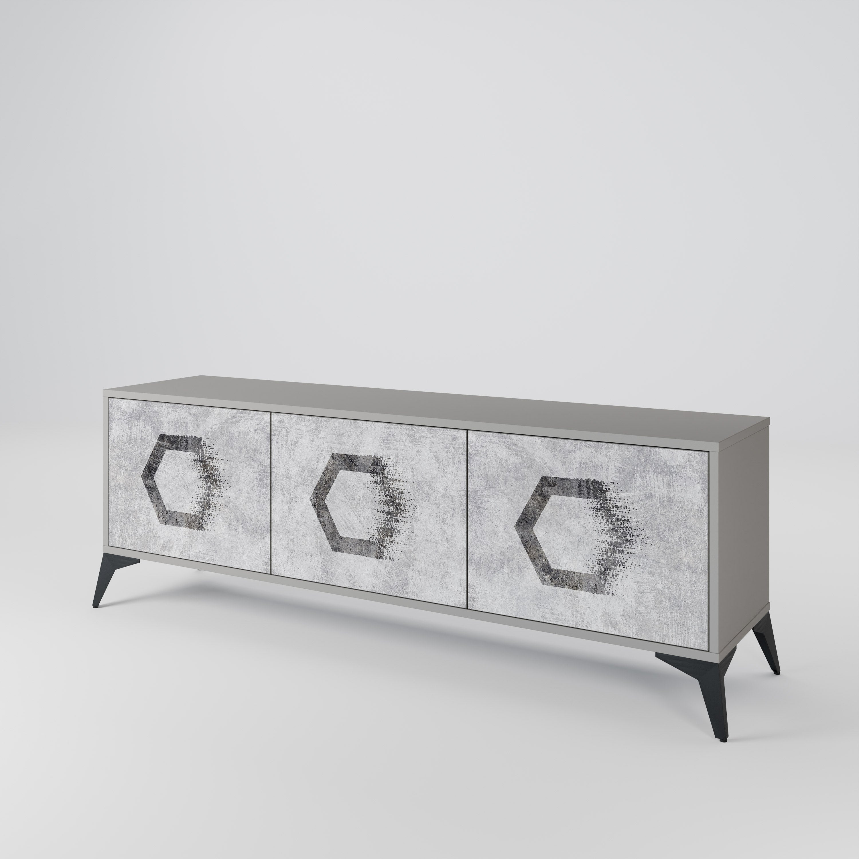 HEXAGONAL FIGURES 3-Door TV Cabinet