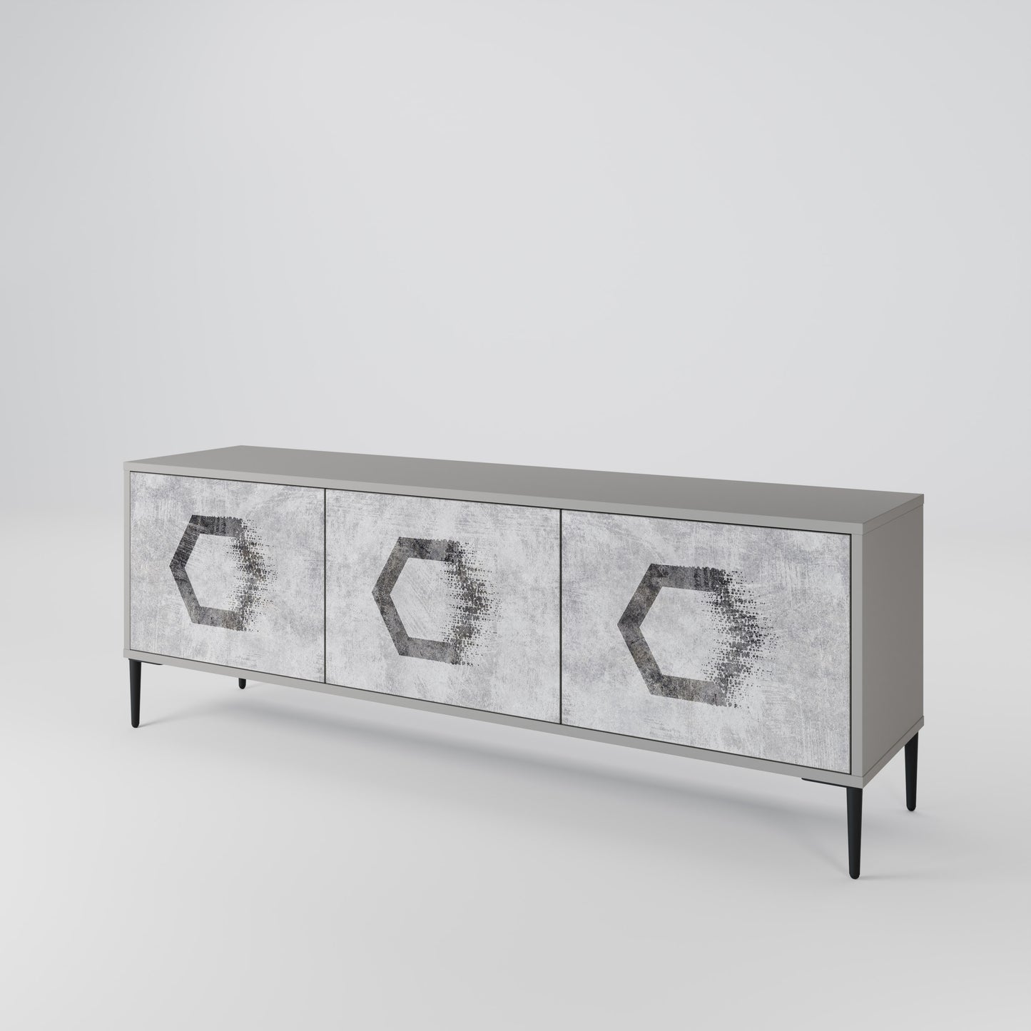 HEXAGONAL FIGURES 3-Door TV Cabinet
